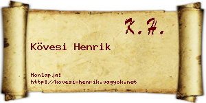 Kövesi Henrik névjegykártya
