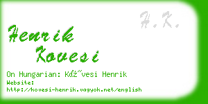 henrik kovesi business card